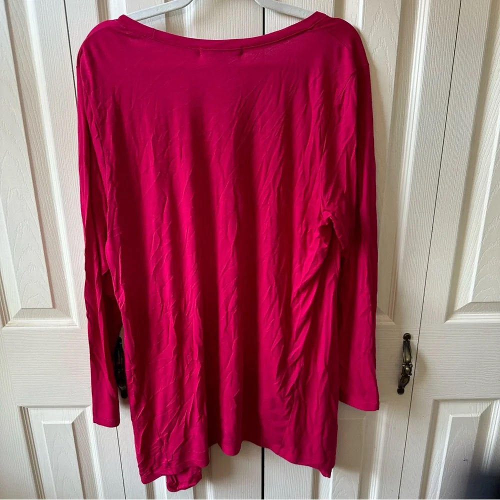 Sejour Long Sleeve Tunic Top with Pockets Vibrant Pink Womens Size 1X - Picture 4 of 9